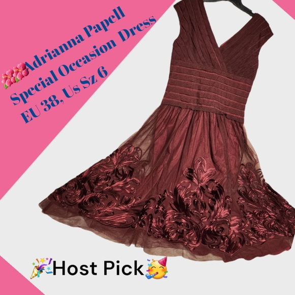 Adrianna Papell Dresses & Skirts - 🎉 Host Pick🎉  Adrianna Papell Special Occasion  Dress, Plum Color, Sz 6 Relist